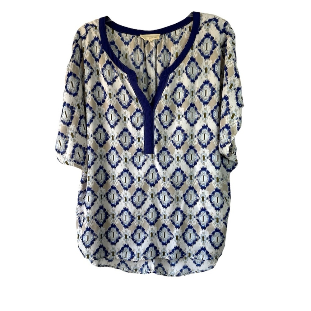Dept 222 Ikat print v neck blouse size xl
